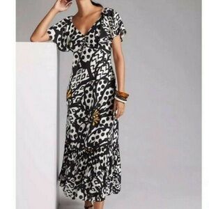 Farm rio floral midi polka dot dress L
